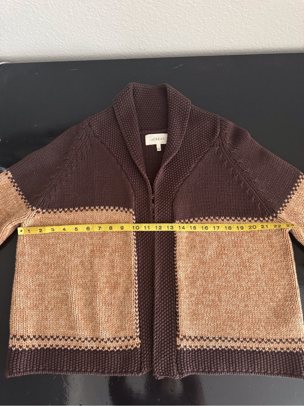 RARE 2020 THE GREAT Cowgirl Cardigan Sweater Russet Brown Size 1 Coveted HTF - Picture 12 of 15